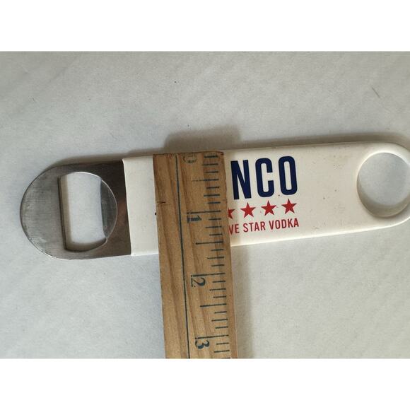 Flat Bottle Openers/ Bar Key, Steel w/Coating Cinco The Five Star Vodka Bar - Picture 4 of 4